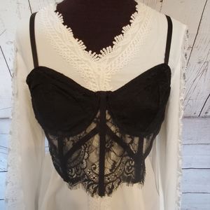 Kara and Kate mesh lace corset top bralet black size Medium